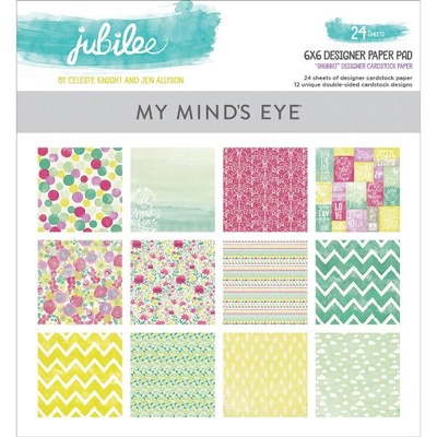 Набор двусторонней скрапбумаги My Mind's Eye - Jubilee Shepbet - Pad, 15х15 см, 24 листа