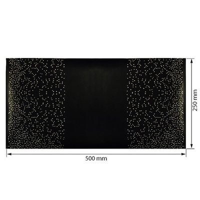 Отрез кожзама с тиснением  золотой фольгой Golden Mini Drops Black, размер 500мм х 250мм, ТМ Фабрика Декора