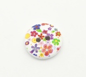 Деревянная пуговица Multicolor Flower B17609, диаметр 15 мм, 1 шт.