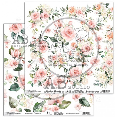 Лист скрапбумаги от ABstudio - elements "Amazing flower"