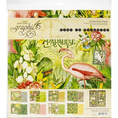 Набор скрапбумаги Graphic 45 - Lost In Paradise, 30х30 см, 16 листов и наклейки