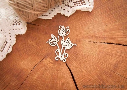 Чипборд "Цветок фэнтази" от WOODchic, 5х6 см
