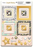 Рамки из чипборда с фольгированием (золото) для скрапбукинга от Scrapmir - Simple Flowers, 30 шт.