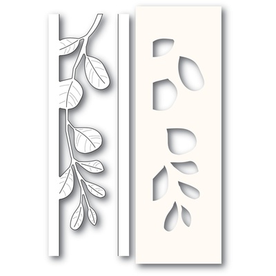 Набор из ножа для вырубки и трафарета от Poppystamps - Mistletoe Side Strips and Stencil