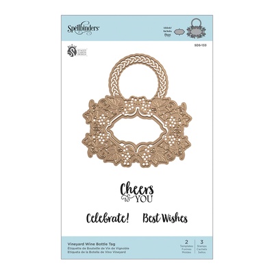 Ножи для вырубки + штампы от Spellbinders - Vineyard Wine Bottle Tag Stamp and Die Set.