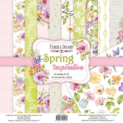 Набор скрапбумаги Spring Inspiration 20х20 см 10 листов, ТМ Фабрика Декора