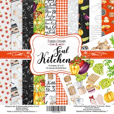 Набор скрапбумаги Soul Kitchen, 30,5x30,5см, Фабрика Декору