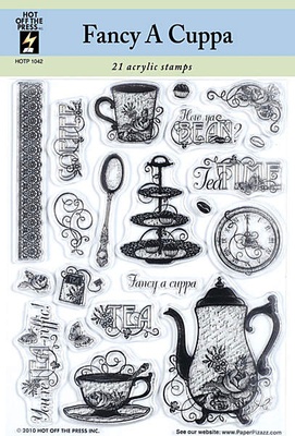 Набор акриловых штампов HOTP - Fancy a Cuppa Stamps, размер 14,6х21,6 см