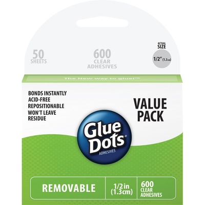 Клеевые капли Glue Dots - временное приклеивание, 600 штук, 13 мм, в листах (50 листов)