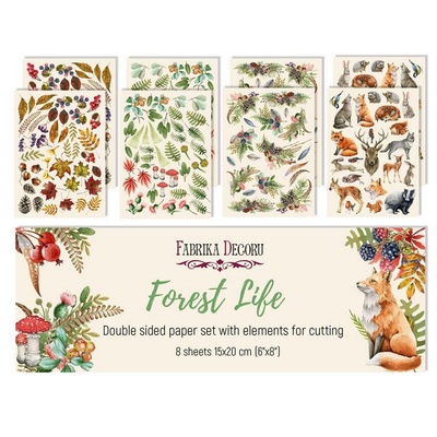 Набір двосторонніх картинок для вирізання Forest life 15х20см, ТМ Фабрика Декору
