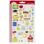 Наклейки от Doodlebug - Mini Cardstock Stickers - School Days Icons, 2 листа, 100 штук