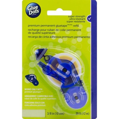 Заправка для двустороннего клеевой диспенсер Glue Dots - Premium Permanent GlueTape, 10 мм, 12 м