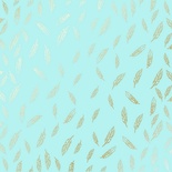 Лист односторонней бумаги с фольгированием Golden Feather Turquoise,ТМ Фабрика Декора