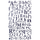 Наклейки - Alphabet Glitter Stickers - Charcoal, 170 шт