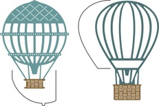 Нож для вырубки от Cheery Lynn Designs - Hot Air Balloons w/Angel Wing