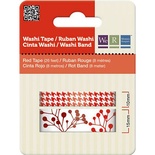 Бумажный скотч Washi Tape Red, длина 16 м, ширина 10-15 мм, 2 шт.
