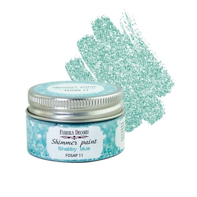 Краска с глиттером Shimmer paint, цвет Голубой шебби, ТМ Фабрика Декора, 30 мл