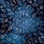 Аркуш одностороннього паперу зі срібним тисненням, дизайн Silver Branches Night garden, 30,5см х 30,5см, ТМ Фабрика Декору