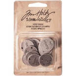 Набор металлических украшений Tim Holtz - Idea-Ology Metal Typed Tokens, 24 штуки, слова