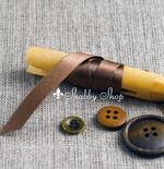 Лента American Crafts коричневая атласная , ширина 9,5мм, 90 см