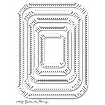 Лезвие My Favorite Things - Die-namics Inside & Out Stitched Rounded Rectangle STAX, 5 шт.