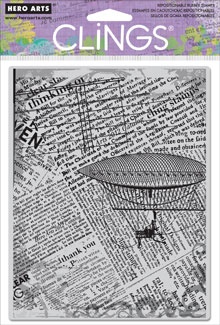 Резиновый штамп Hero Arts - Fly Away Newsprint, c оснасткой