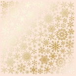 Лист односторонней бумаги с фольгированием Golden Snowflakes Beige, ТМ Fabrika Decoru