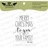 Акриловый штамп Lesia Zgharda TA132 MERRY CHRISTMAS to you and your family, размер 3.6х4.2 см