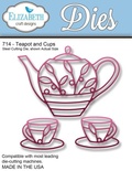 Нож  от   Elizabeth  Craft  Designs  -  Teapot  and  Cups,  3  элемента.