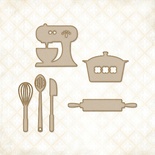 Чипборд Blue Fern Studios - Cute Kitchen Set