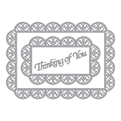 Ножи от Spellbinders - Shapeabilities Thinking of You Scalloped Rectangle Etched Dies Thoughtful Expressions by Marisa Job