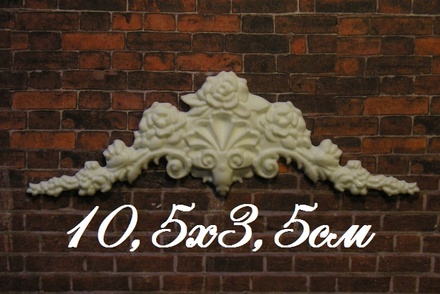 Пластиковый декор от Е.В.А - Вензель, 10,5х3,5 см