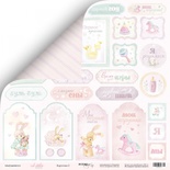 Лист односторонней бумаги от Scrapmir - коллекция Little Bunny - Карточки 2, двухсторонняя