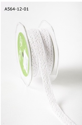 Кружево на клеевой основе от May Arts - Adhesive Crochet Ribbon, цвет белый, 1,2 см, 90 см