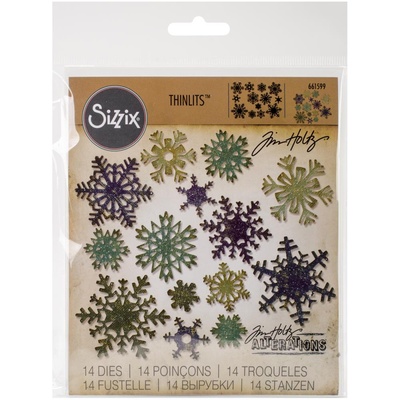 Ножи Снежинки от Sizzix Thinlits Dies By Tim Holtz - Mini Paper Snowflakes 14/Pk - 14 шт.