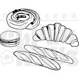 Штамп от Питерского Скрапклуба - Франция. Свежая Выпечка, 6х4 см