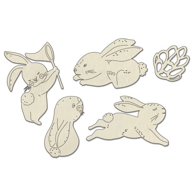 Набір чипбордів Sweet bunny 10х15 см #708, колір молочний, ТМ Фабрика декору