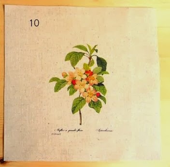 Картинки на льне - Цветущая веточка, арт.078, 20х20 см