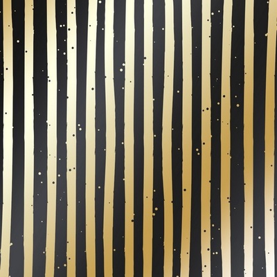 Лист односторонней бумаги с фольгированием Golden Stripes Black 30,5х30,5 см, ТМ Фабрика Декора