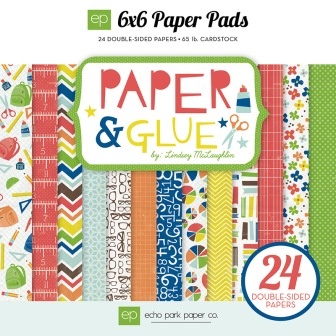 Набор бумаги двусторонней от Echo Park, Paper & Glue, 15х15см.