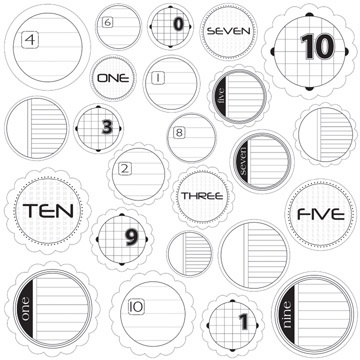 Карточки для журналинга Jillibean Soup - Journaling Sprout Number Black