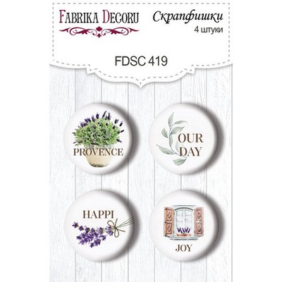 Набор скрапфишек 4шт Journey to Provence EN 419, ТМ Фабрика Декора