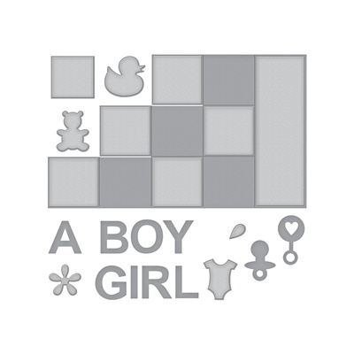 Ножи от Spellbinders – Shapeabilities Baby Step Block Card Etched Dies Thoughtful Expressions by Marisa Job