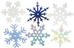 Снежинки из пластика Creative Impressions - Large Shimmer Snowflakes, 50 штук