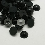Полусферы на плоской основе Black, 14x6.5мм, цвет черный, 10 шт.