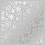 Лист односторонней бумаги с фольгированием Silver Snowflakes Gray, ТМ Fabrika Decoru