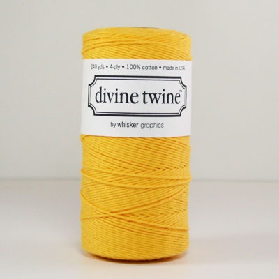 Хлопковый шнур от Divine Twine - Yellow Solid, 1 мм, цвет желтый, 1м