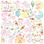 Лист с картинками для вырезания My cute Baby elephant girl 30,5х30,5 см, ТМ Фабрика Декора