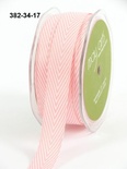 Лента Twill and Stripes, цвет розовый/белый, ширина 1,9 см, длина 90 см
