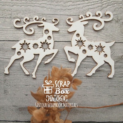 Чипборд ScrapBox - Олени со звездочками Hh-064